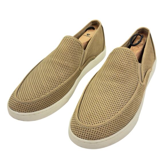 Flag Ltd Napa Glove Leather Slip‑On Loafer Men 11M Tan Perforated Casual Shoe - Picture 2 of 10